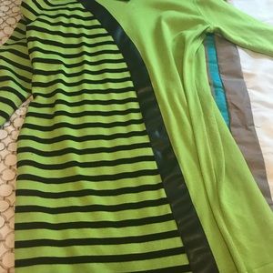 Shirt, leather like stop down front